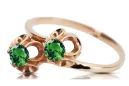 Emerald Original Vintage 14K Rose Gold Ring Vintage style vrc266r